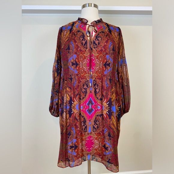 Vince Camuto Multicolor Paisley Midi Dress - Picture 1 of 16